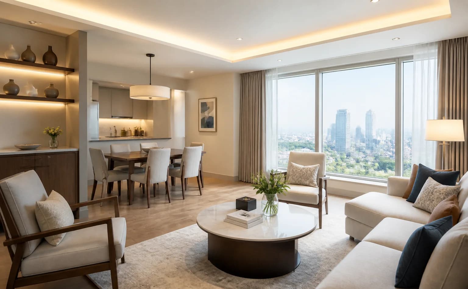 Premium apartment interior prepared for guest stays